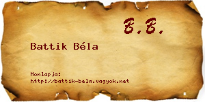 Battik Béla névjegykártya